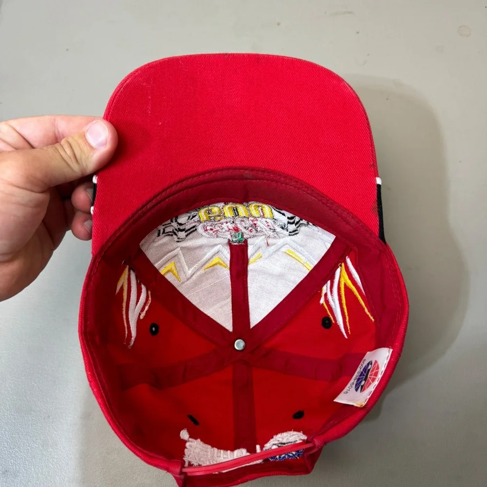 Vintage Coca-Cola 600 NASCAR Snapback Hat Red Black Lowes Motor Speedway Y2K
